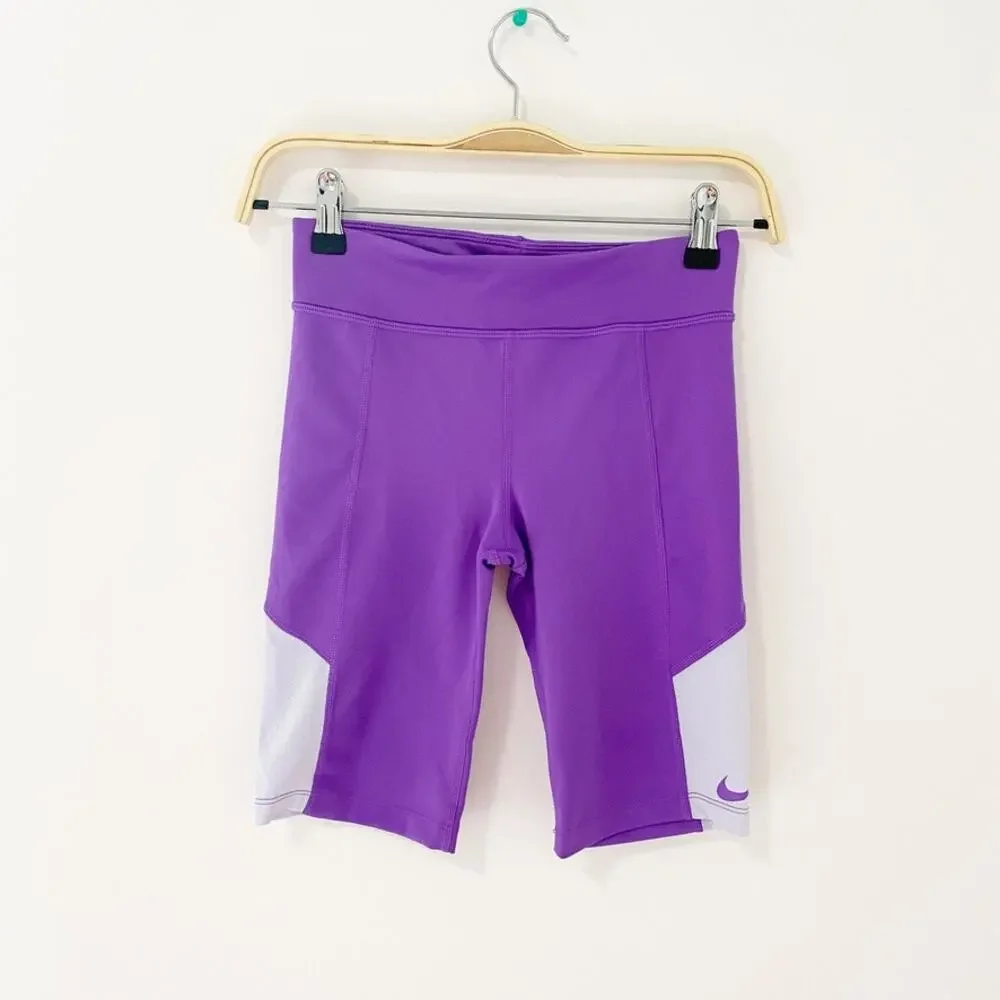Nike Purple & White Biker Shorts Size Medium